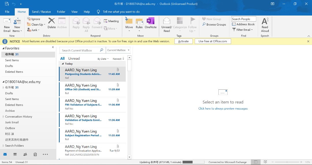outlook Access Webmail in Outlook