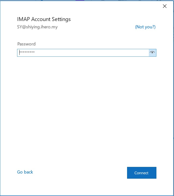 password Access Webmail in Outlook